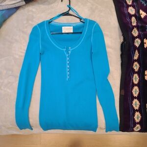 Vintage Aeropostale Turquoise Henley Thermal